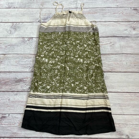 Prana Women's Parisol Midi Halter Sun Dress Olive Brown Modal Size Large - Picture 2 of 11